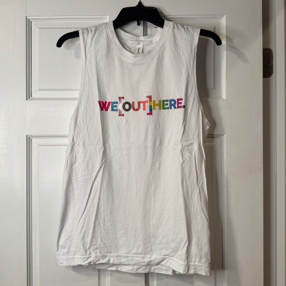 SOLIDCORE NWOT [We Out Here] Pride Tank in White Multicolor Size S - Picture 1 of 5
